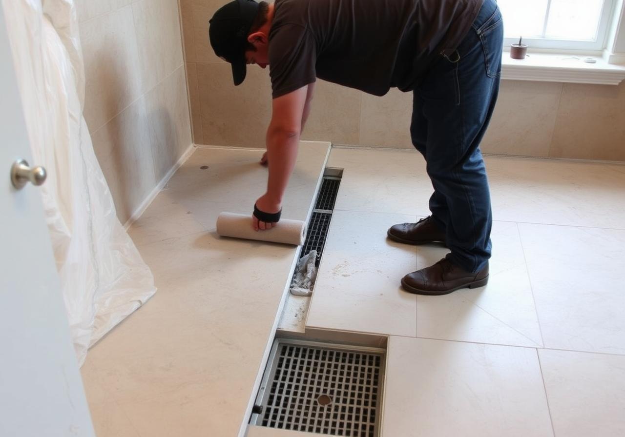 Chelsea Seamless Travertine Wet Room — Tiler — stone and tiling works